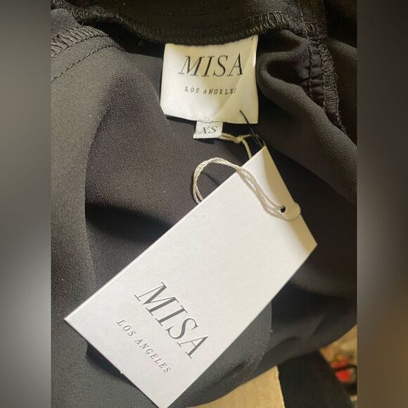 NWT Misa Los Angeles Davie dress diamond clip dot chiffon mini black Revolve XS - Picture 8 of 11